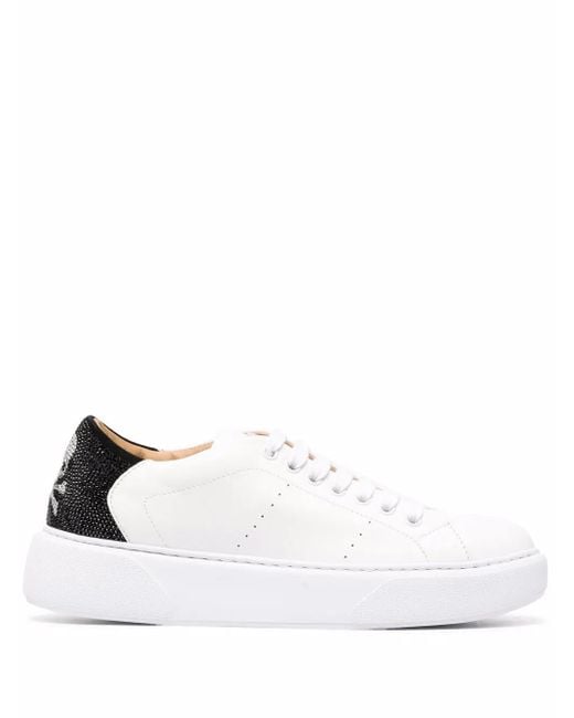 Philipp Plein White Low-Top Skull Sneakers