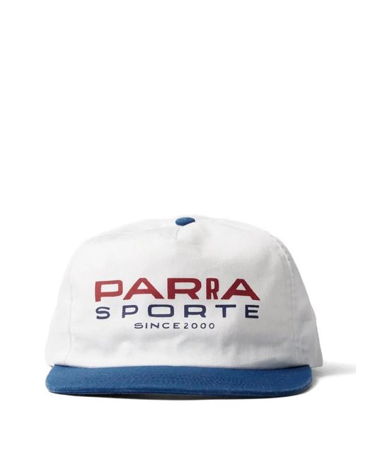 by Parra White Logo-Print Five-Panel Hat for men