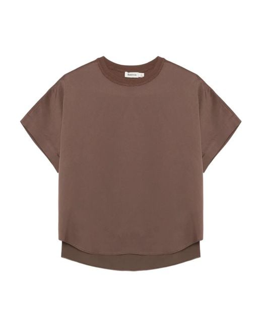 Jonathan Simkhai Brown Addy Round-Neck Blouse
