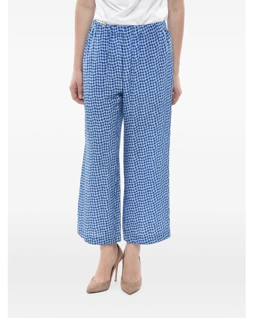 Marni Blue Checked Silk Trousers