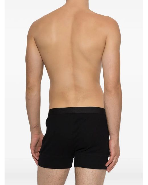 DSquared² Black Logo-Print Ribbed Boxers for men
