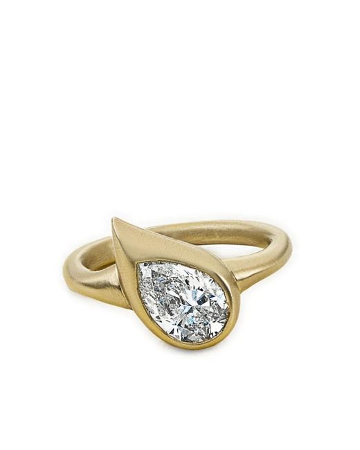 Jewels Aficionado 18Kt Geelgouden Mika Ring Met Diamant in het White