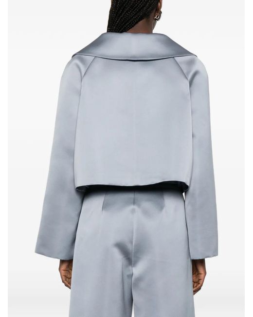 P.A.R.O.S.H. Blue Wide-Sleeve Cropped Jacket