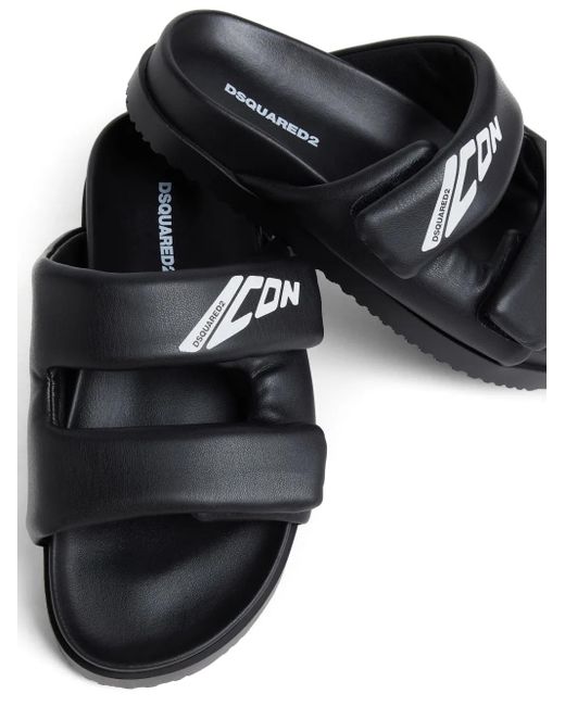 DSquared² Iconプリント サンダル Black