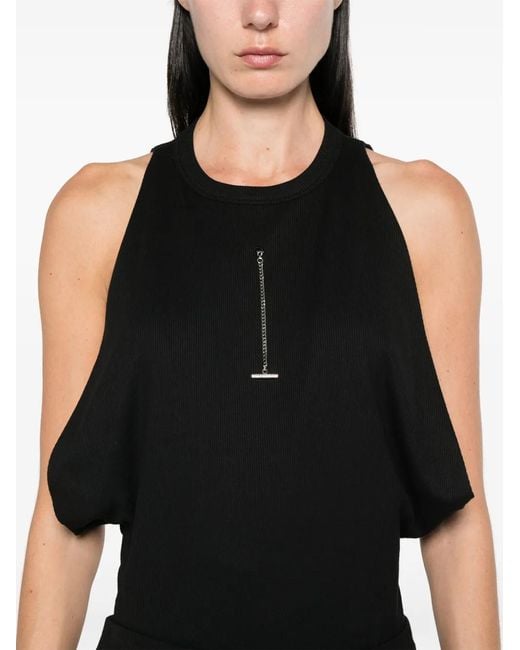 McQueen Black Draped Armhole T-Shirt