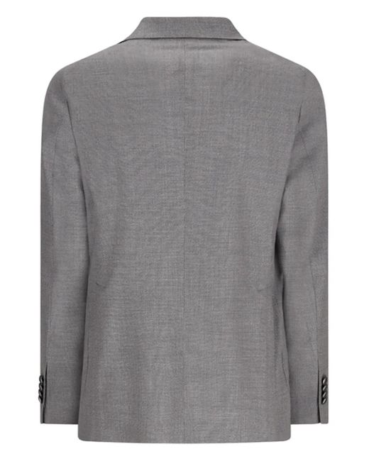 Tagliatore Gray Single-Breasted Patch-Pocket Jacket for men