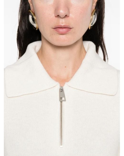 Liviana Conti White Cameron Zip-Up Sweater