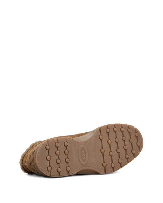 Tod's Brown Round-Toe Lace-Up Boots for men