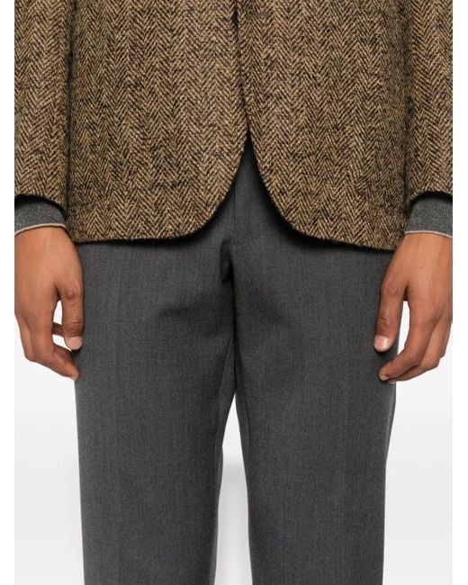 Rota Gray Pressed-Crease Tailored Trousers for men