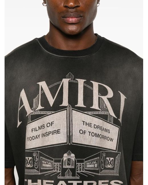 Amiri Black Oversized Theater Tee for men