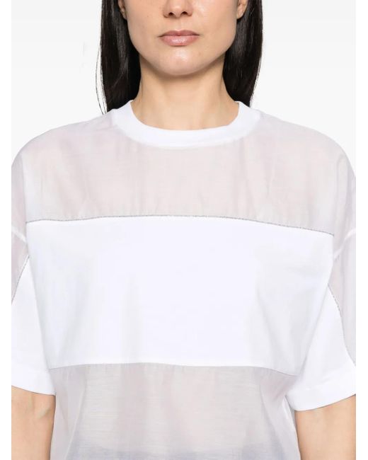 Peserico T-Shirt Met Vlakken in het White