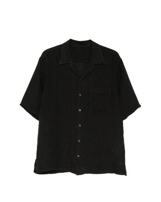 120% Lino Black Pocket Short-Sleeve Shirt for men