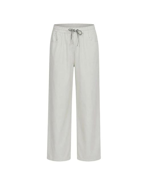 ASKK NY White Cancun Drawstring-Waist Trousers