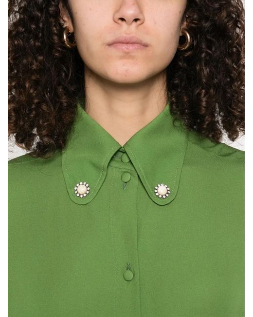 Valentino Garavani Green Silk Blouse