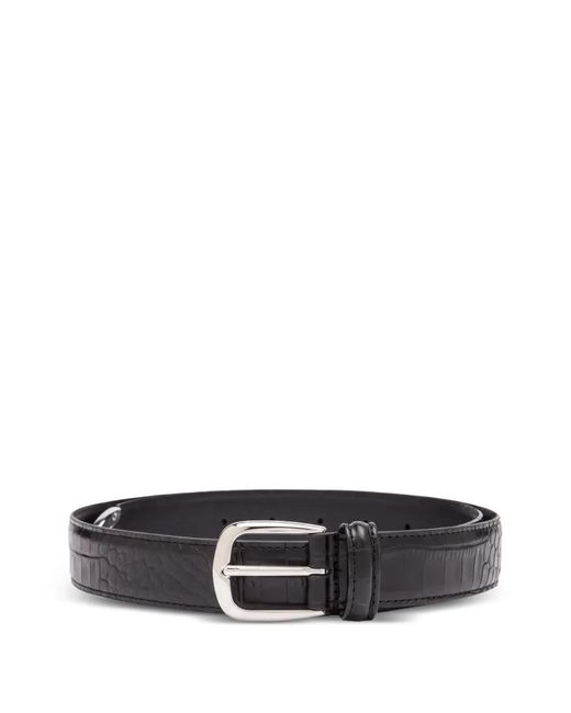 Andersons White Croc-Effect Leather Belt for men