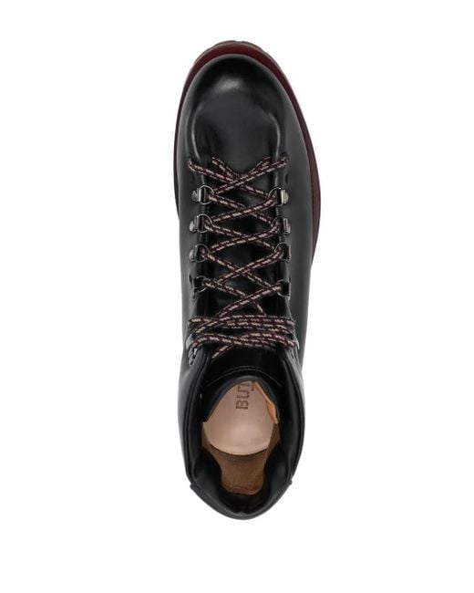 Buttero Black Lace-Up Ankle Boots for men
