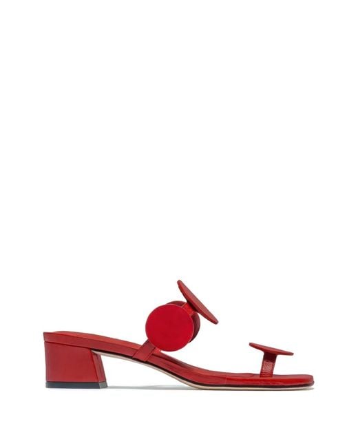 Bernardo Red Jupiter Moon Toe-Ring Sandals
