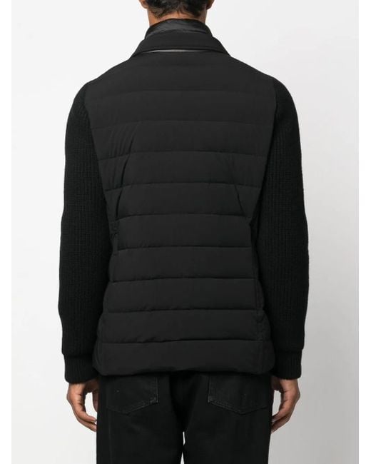 Moorer Black Button-Up Padded Down Jacket for men