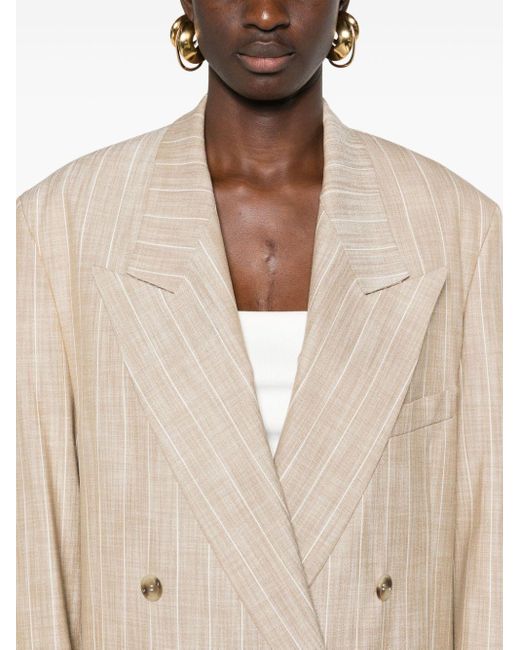Boss Natural Pinstriped Double-breasted Blazer