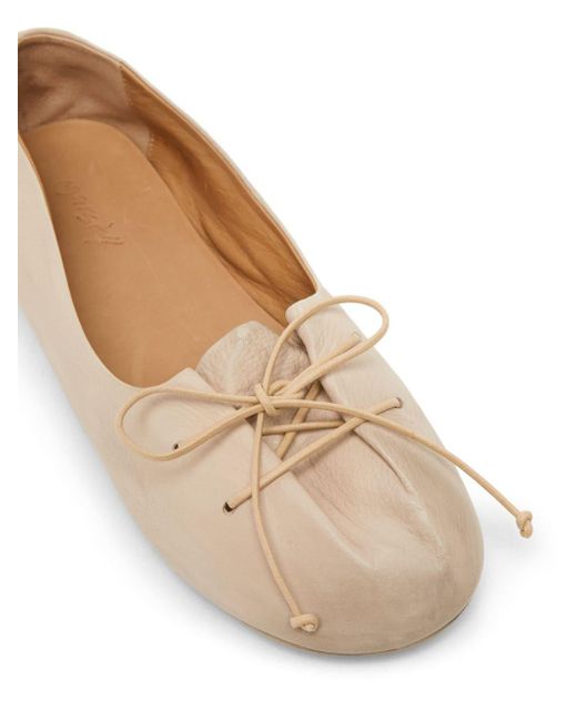 Marsèll Natural Bow-detail Leather Ballerina Shoes
