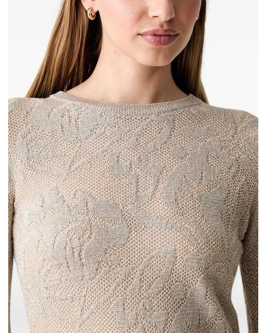 Liu Jo Natural Floral-Jacquard Sweater