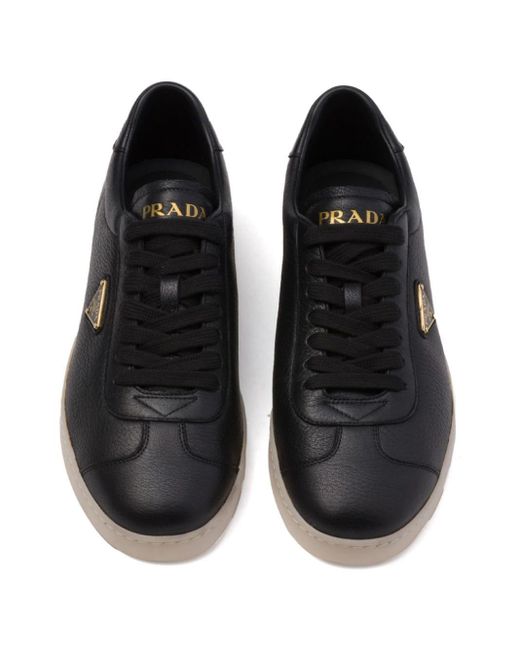 Prada Leren Sneakers Met Logo in het Black voor heren