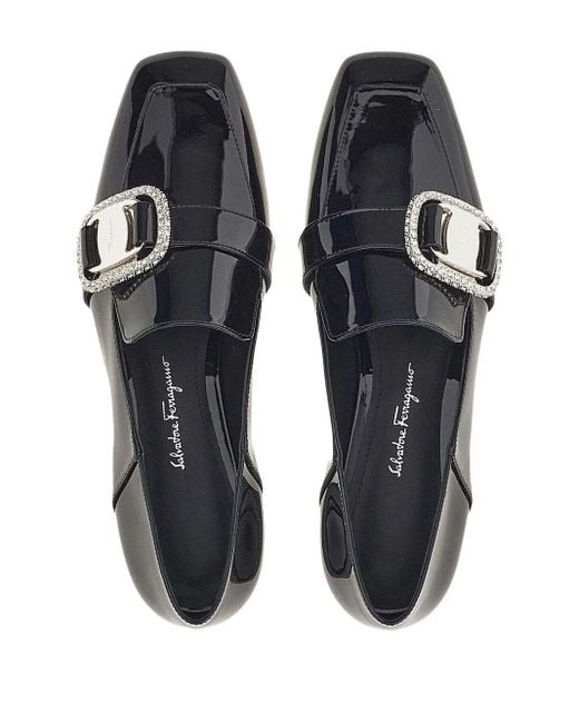 Ferragamo Black Vara Chain Loafers