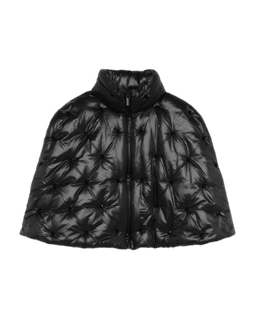 Amen Gewatteerde Cape Met Rits in het Black