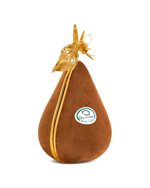 Oscar de la Renta Brown Pear Minaudière