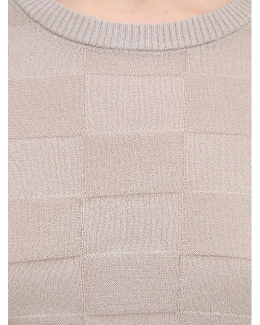 Sisley Gray Check-Pattern Long-Sleeve Sweater