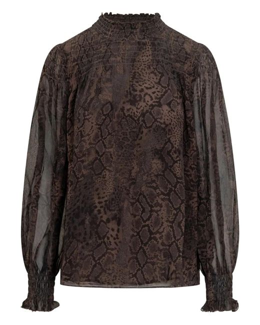 Ba&sh Brown Smocked Shamy Top