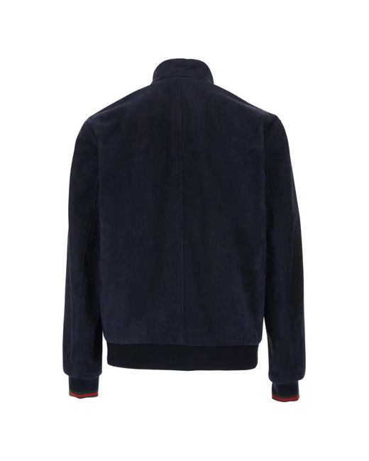 Gucci Blue Suede Bomber Jacket for men