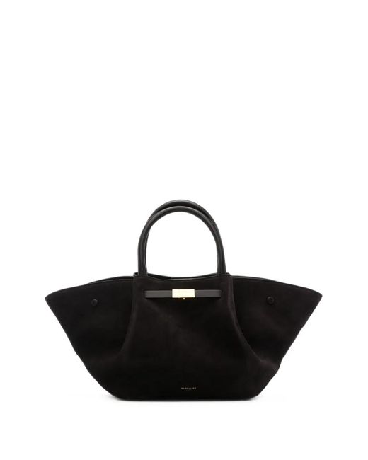 DeMellier London Black Midi New York Suede Tote Bag