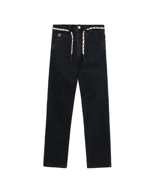 A Bathing Ape Black Rope-Belt Straight-Leg Jeans