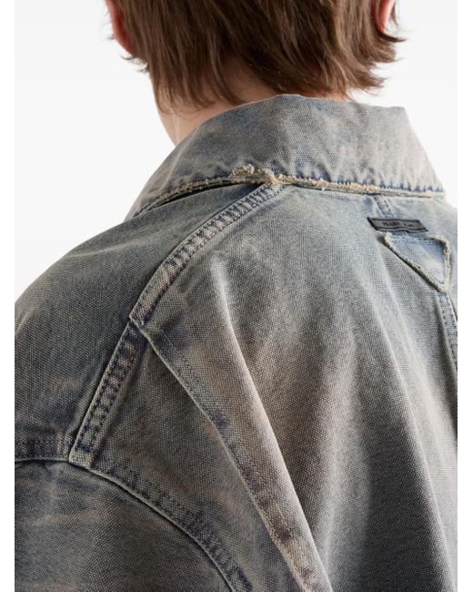 Prada Gray Blouson Denim Jacket for men