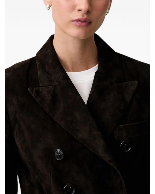 Joop! Black Double-Breasted Suede Jacket