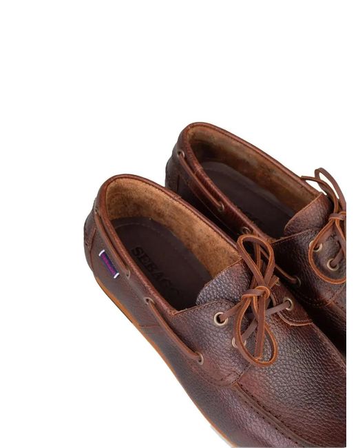 Sebago Brown Lace-Up Loafers