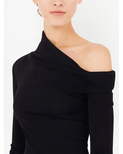 Ferragamo Blue Draped One-Shoulder Gown