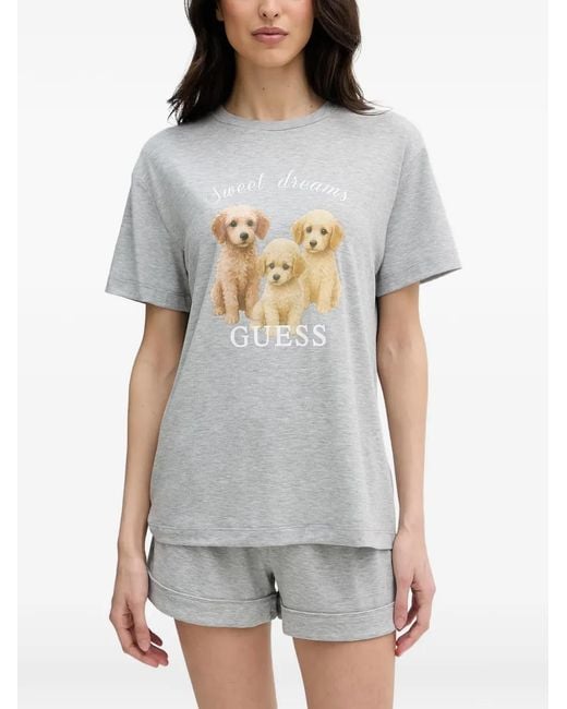 Guess Gray Lily Viscose-Blend Pajamas