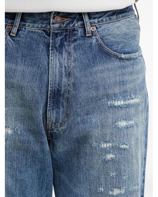 Vaqueros Con Efecto Envejecido Beams Plus de hombre de color Blue