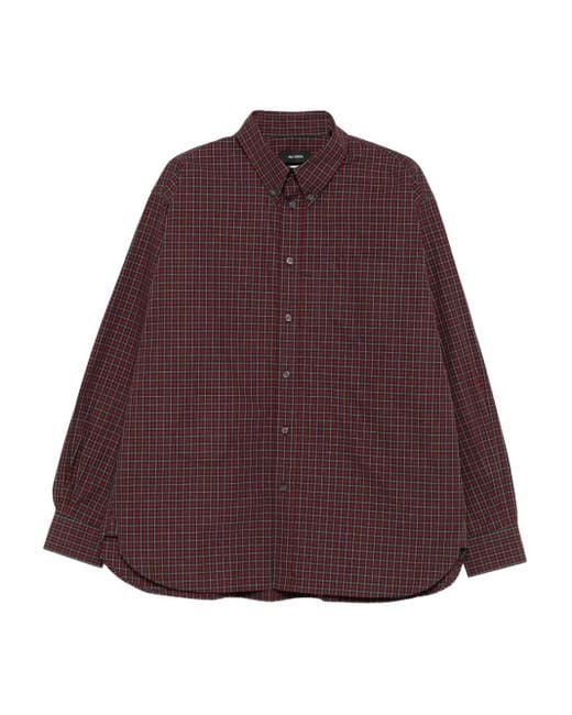 Willy Chavarria Purple Checkered Shirt for men