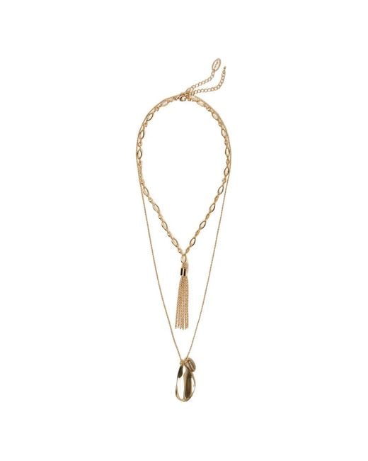 Twinset White Tassel Layered Necklace