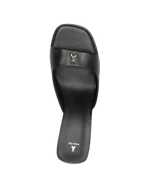 Patrizia Pepe Black Square-Toe Heeled Sandals