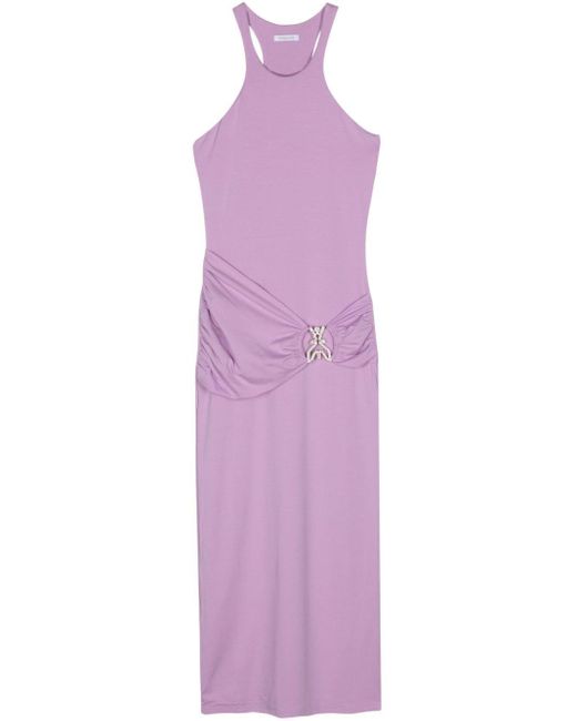 Patrizia Pepe Purple Fly-appliqué Maxi Dress