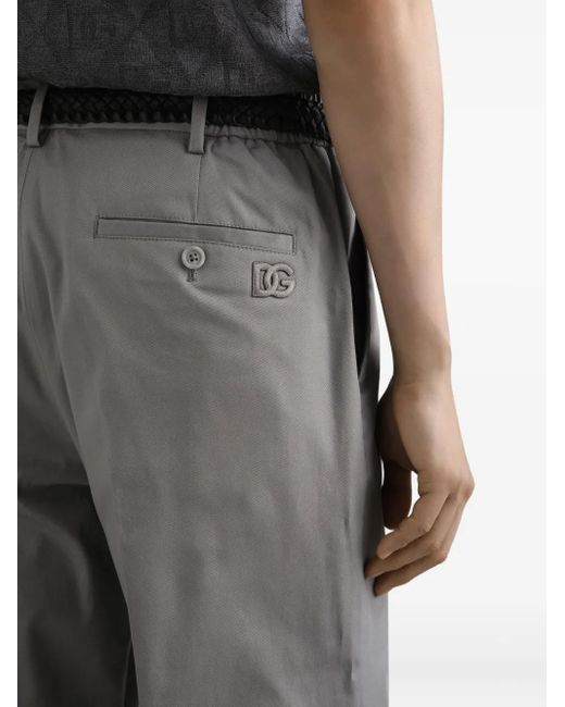Dolce & Gabbana Gray Pleated Tailored Trousers for men