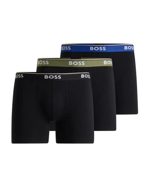 Set de tres bóxeres con logo Boss de hombre de color Black