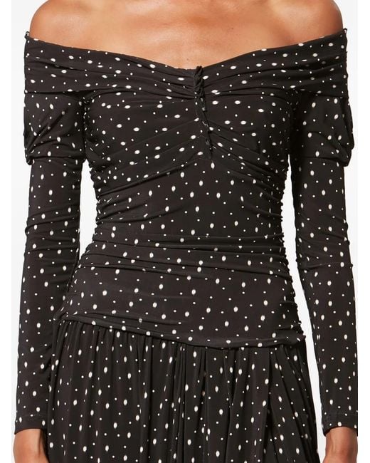 Isabel Marant Black X Giovana Off-Shoulder Polka-Dot Dress