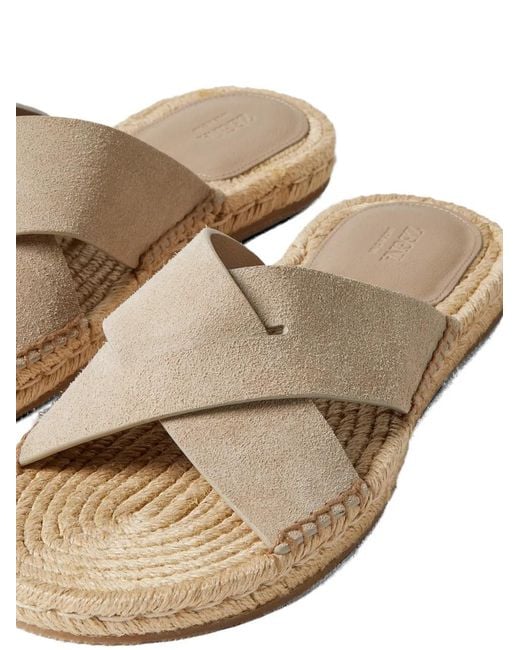 Zegna Brown Light Taupe Crossover Strap Sandals for men