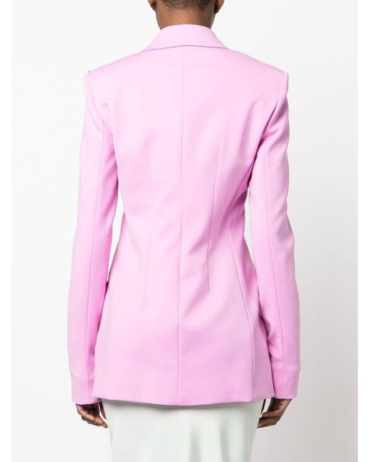 Sportmax Pink Frizzo Double-breasted Blazer