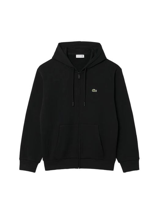 Lacoste Black Zip-Up Hoodie for men